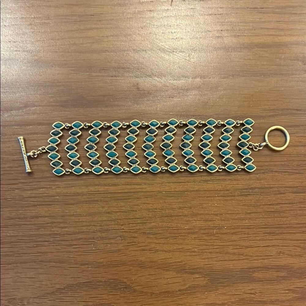 Lucky Brand Gold and Teal Bracelet